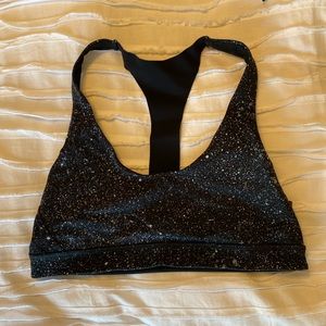 Lululemon Break Free T-back racerback sports bra 8 mineralize multi black